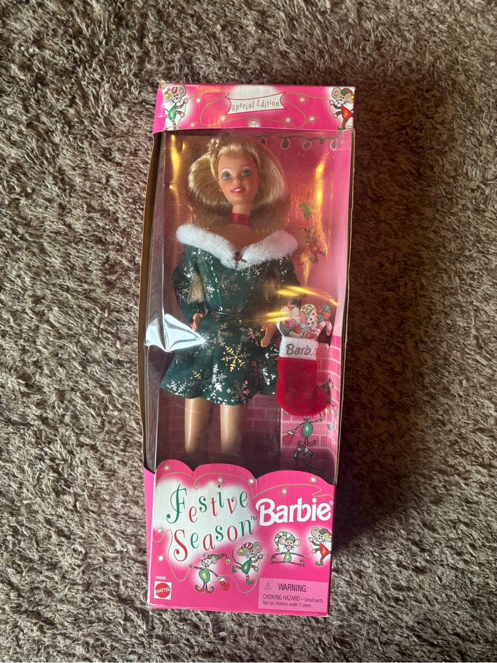 Vintage Barbie Holiday Special Edition - Green, White & Red Outfit
